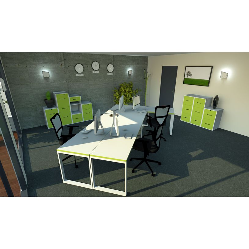 3700339874026-Bureau droit MT1 Elégance - L120 x P67 x H75 cm - pieds blancs - plateau blanc chants ver-P_400004661_2-1