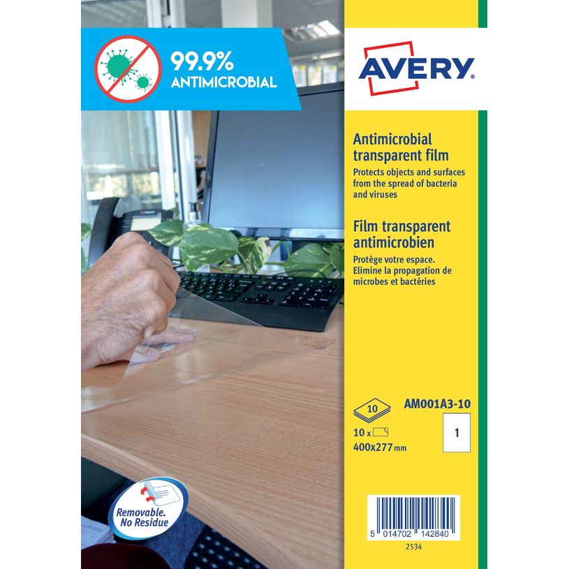 5014702142840-Avery - 10 Films Antimicrobiens - A3 (400x277mm) - adhésif amovible-P_400004886_3-0