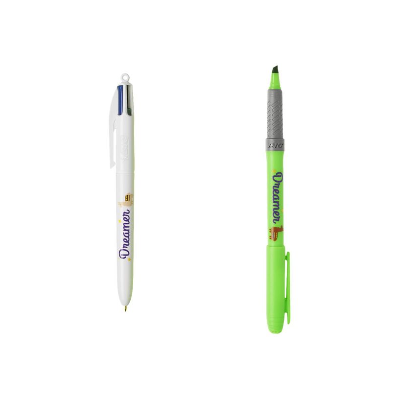 3086123558854-BIC My Message Dreamer - Kit avec 1 carnet et 1 stylo à bille 4 couleurs + 1 surligneur-P_400004985_1-3