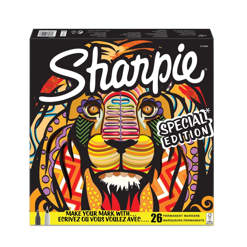 3026981101236-Sharpie Lion - Pack de 26 marqueurs permanents - pointes et couleurs assorties-P_400005024_1-0