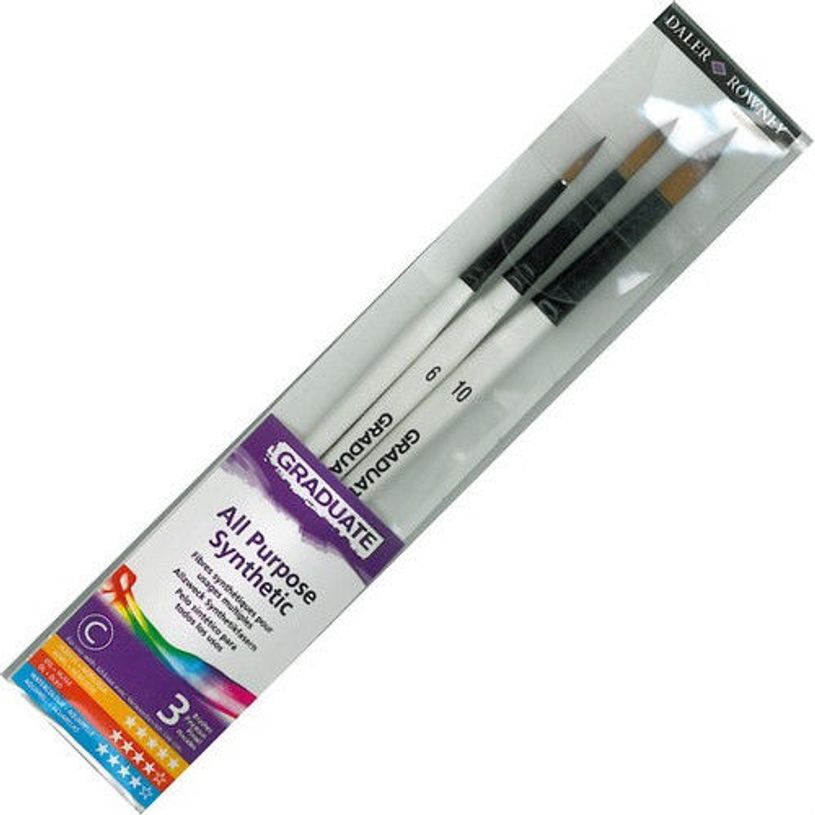 5011386081885-Daler-Rowney Graduate - Pack de 3 pinceaux ronds - n°4/6/10 - poil synthétique-P_400005360_1-0