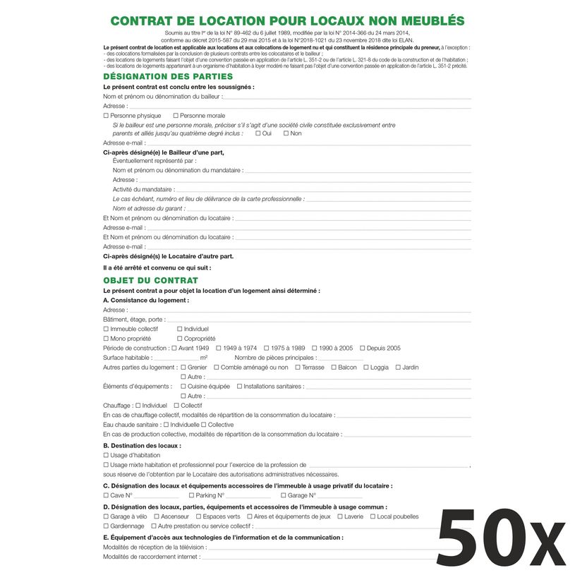 3130630000457-Exacompta - 50 Feuilles contrat de location pour locaux non meublés (pour dossiers réf 4-P_400005440_1-0