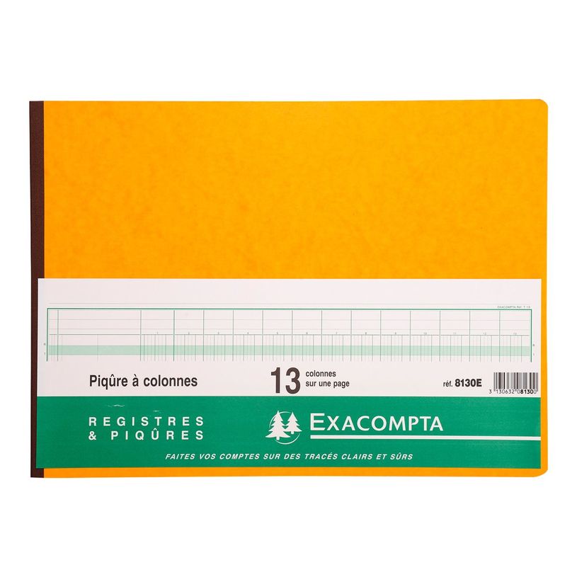 3130632081300-Exacompta - Piqûre comptable - 13 colonnes par page - 28 x 38 cm - 80 pages-P_400005494_1-0