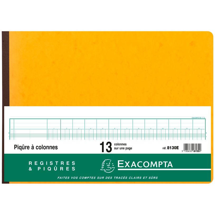 3130632081300-Exacompta - Piqûre comptable - 13 colonnes par page - 28 x 38 cm - 80 pages-P_400005494_3-2