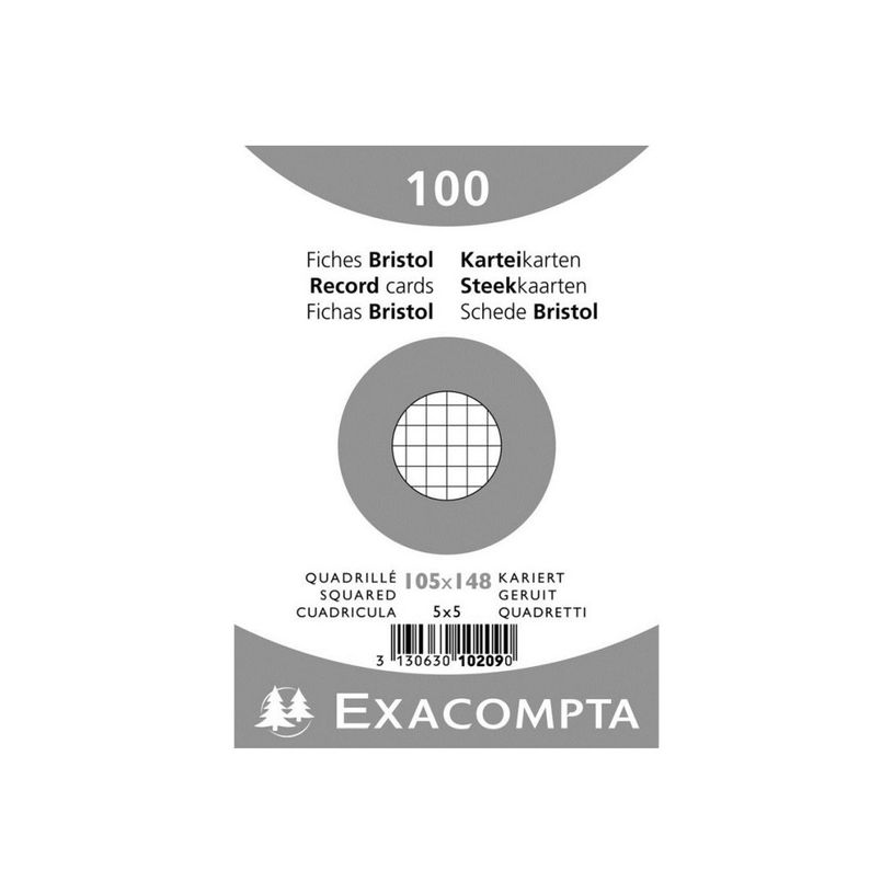 3130631102099-Exacompta - 20 Packs de 100 Fiches Bristol - 10,5 x 14,8 cm - petits carreaux - non perfor-P_400005581_2-1