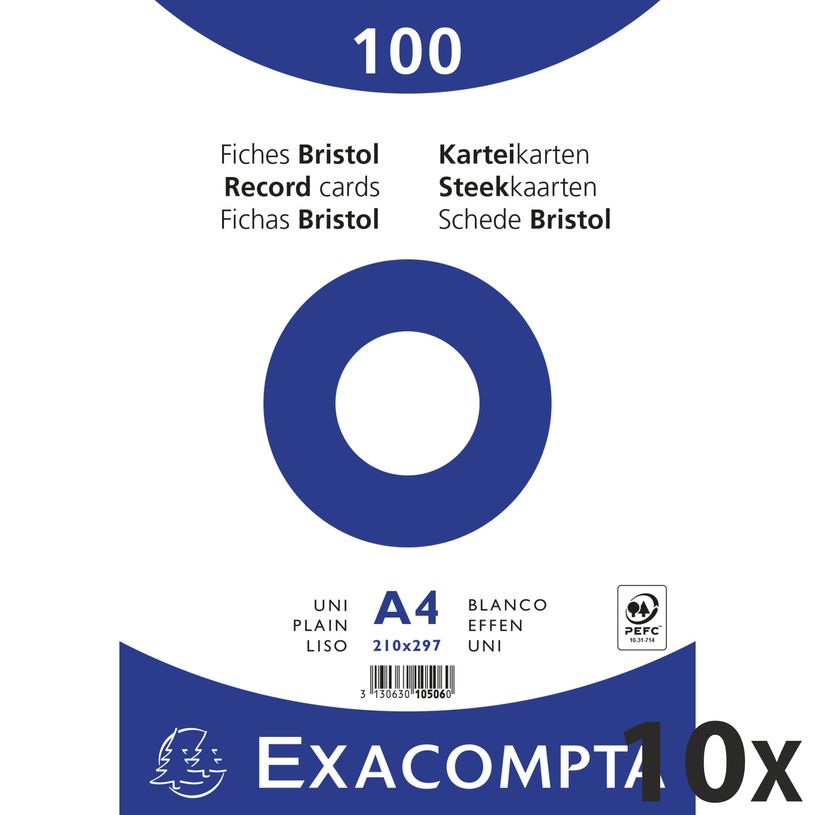 3130631105069-Exacompta - 10 Packs de 100 Fiches Bristol - A4 - unies - non perforées - blanc-P_400005604_2-0