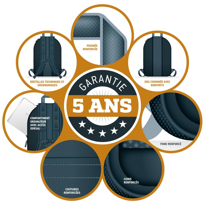 3045050425776-L'Étudiant City - Sac à dos 1 compartiment (batterie intégrée) - noir - Hamelin-P_400005770_6-5