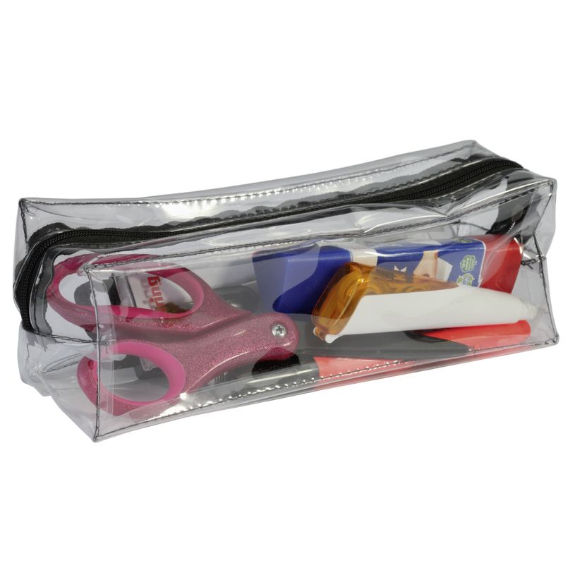 3173748244566-Trousse rectangulaire School transparente "Spécial Exam" - 1 compartiment - noir - Carpen-P_400006186_1-0