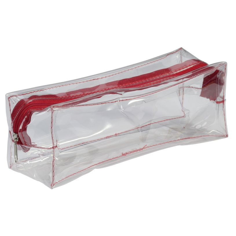 3173742244562-Trousse rectangulaire School transparente "Spécial Exam" - 1 compartiment - rouge - Carpe-P_400006187_2-1