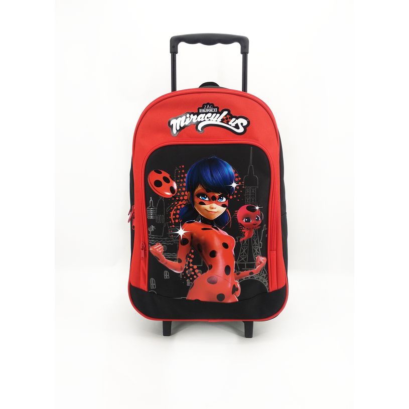 3700516282866-Sac à dos à roulettes Miraculous - 2 compartiments - noir et rouge - Bagtrotter-P_400006427_1-0