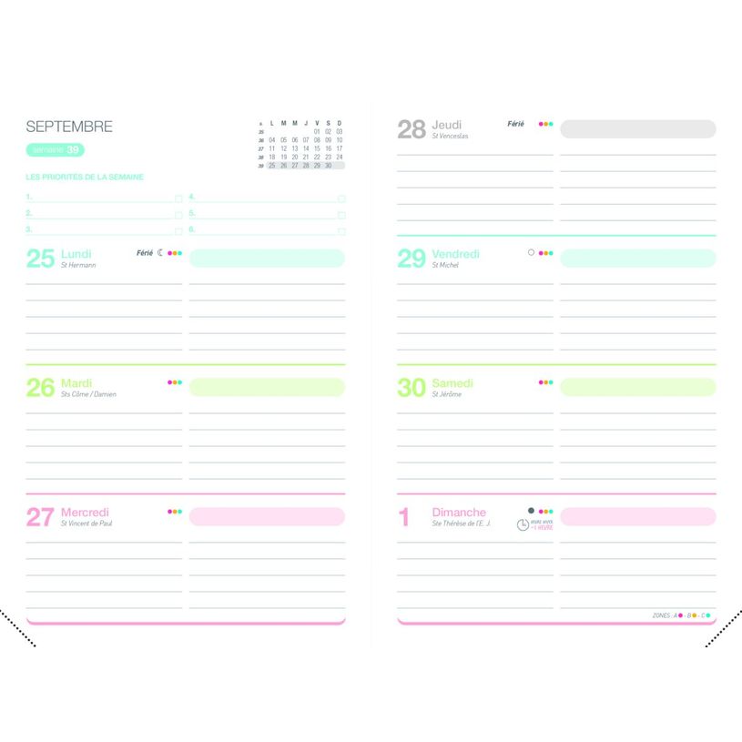 3147280194207-Agenda Lecas Bohème 16 mois - 1 semaine sur 2 pages - 10 x 15 cm - différents motifs dis-P_400007235_8-6
