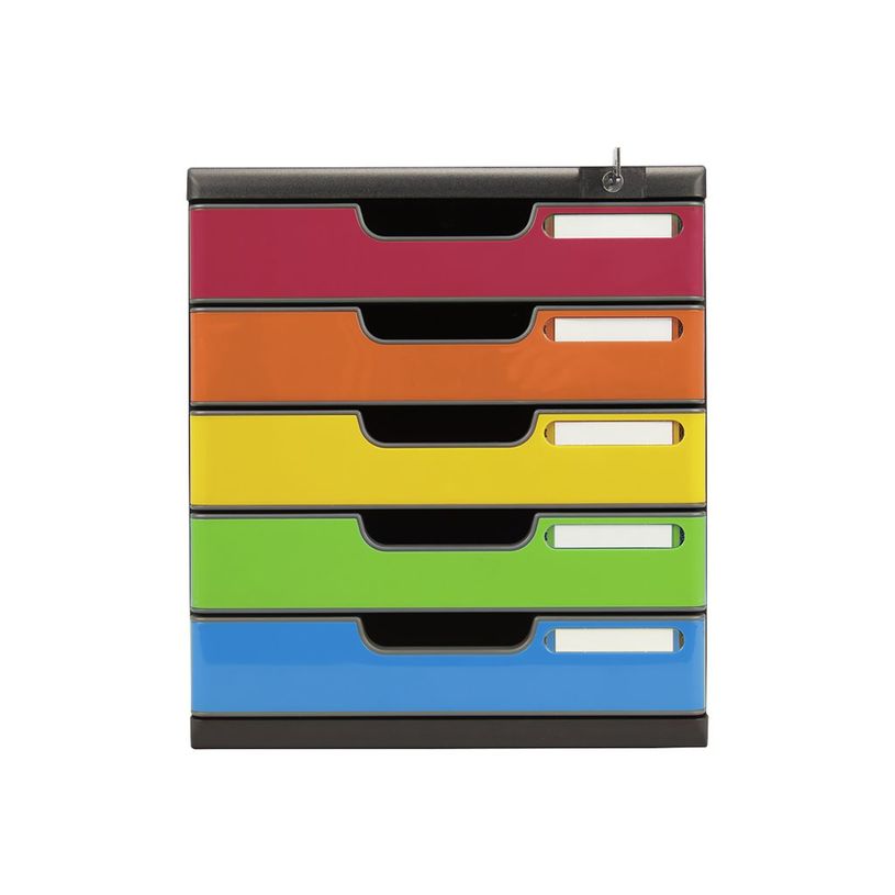 9002493424739-Exacompta Modulo Iderama - Module de classement 5 tiroirs - A4+ - noir/arlequin-P_400008329_1-0