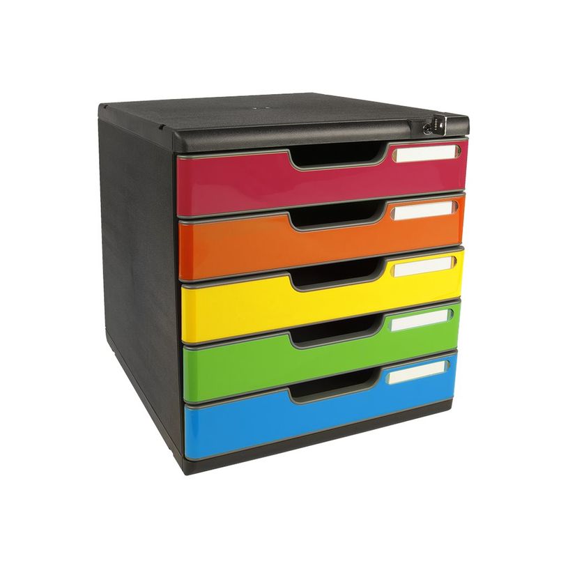 9002493424739-Exacompta Modulo Iderama - Module de classement 5 tiroirs - A4+ - noir/arlequin-P_400008329_2-1