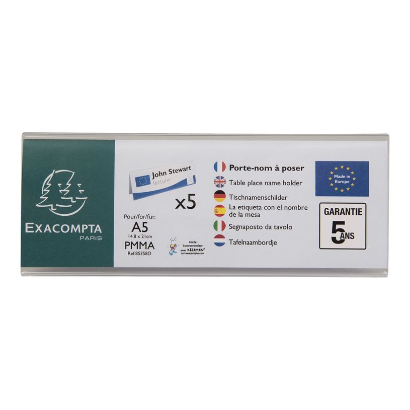 9002493109421-Exacompta - 5 Porte-noms double face - pour 210 x 75 mm-P_400008538_1-0