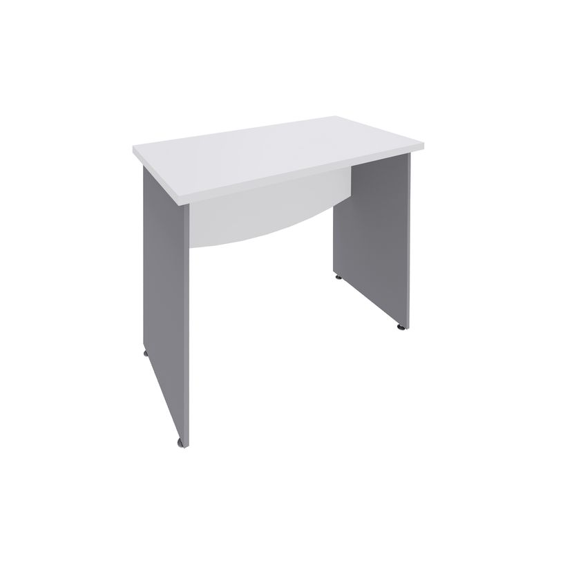 3253310104860-Bureau droit DUAL - L80 - Pieds Alu - plateau blanc-P_400008954_1-0