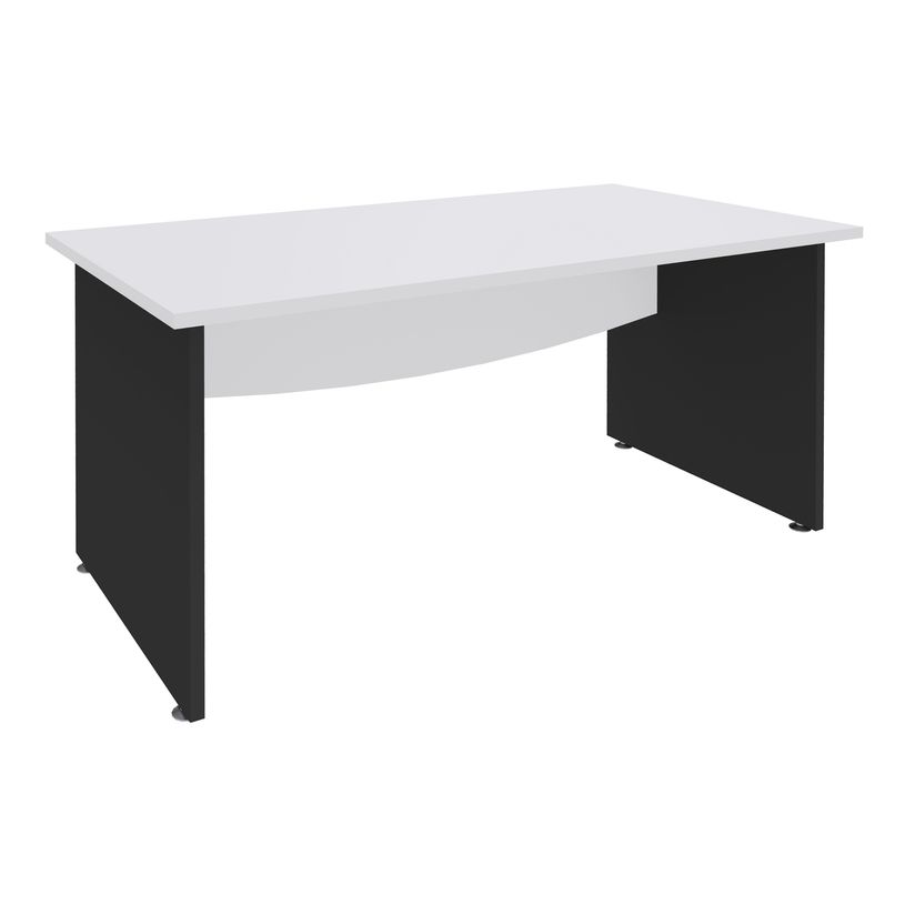 3253310105010-Bureau droit DUAL - L120 - Pieds Anthracite - plateau blanc-P_400008970_1-0