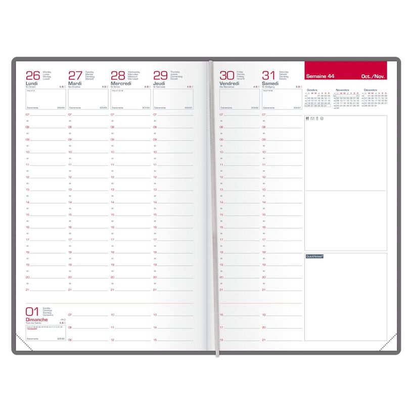 3147281782700-Agenda Oxford Textura - 1 semaine sur 2 pages - 16 x 24 cm - disponible dans différentes couleurs - Ha--1