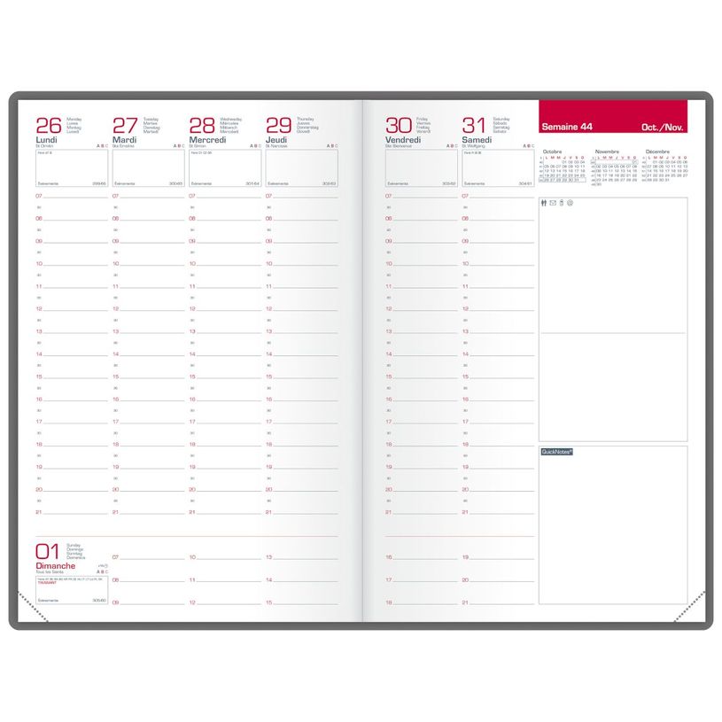 3147280219771-Agenda Oxford Senso - 1 semaine sur 2 pages - 16 x 24 cm - bleu canard - Hamelin--1