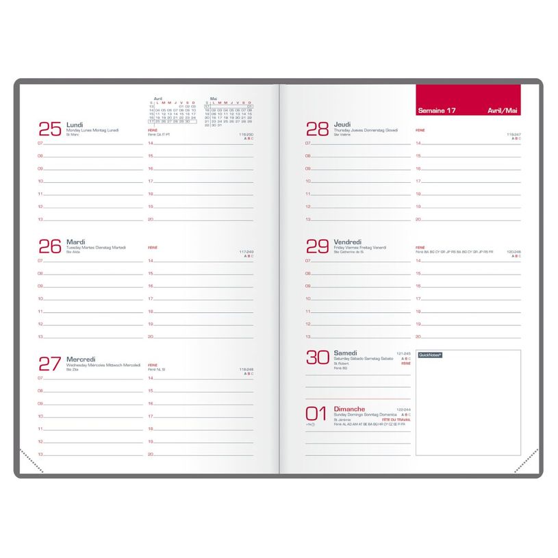 3147280219290-Agenda Oxford Senso - 1 semaine sur 2 pages - 10 x 15 cm - bleu canard - Hamelin--1