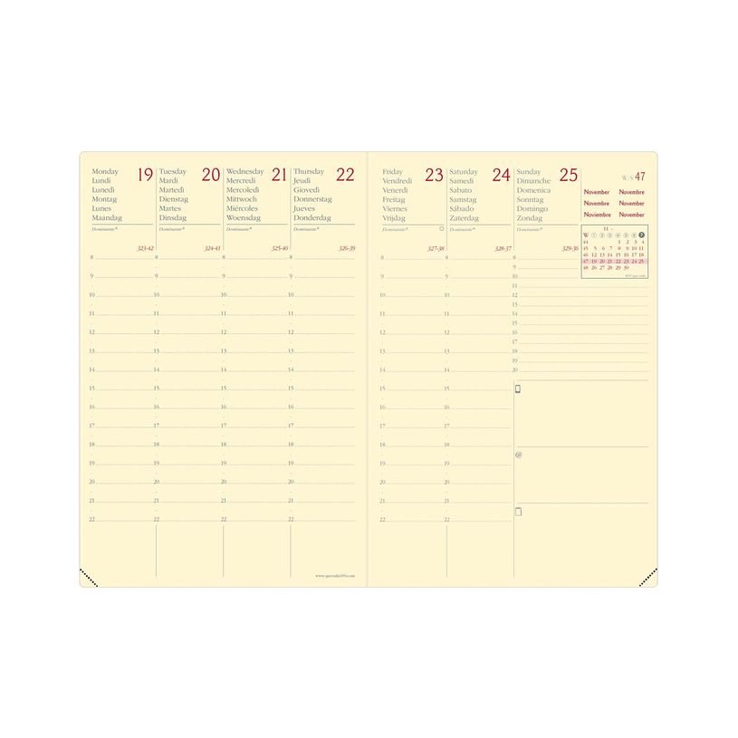 3371010464425-Agenda à élastique Silk Affaires Prestige - 1 semaine sur 2 pages - 10 x 15 cm - bleu marine - Quo Va--1