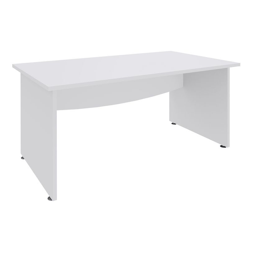 3253310175068-Bureau droit DUAL - L160 - Pieds blanc - plateau blanc-P_400009007_1-0
