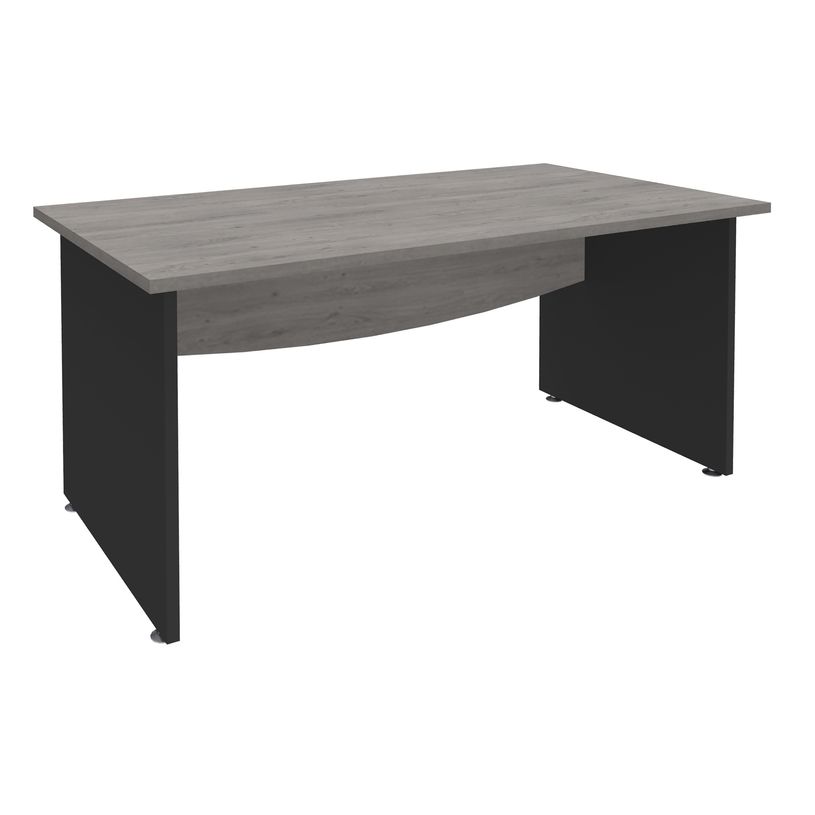 3253310175099-Bureau droit DUAL - L160 - Pieds Anthracite - plateau imitation Chêne gris-P_400009015_1-0