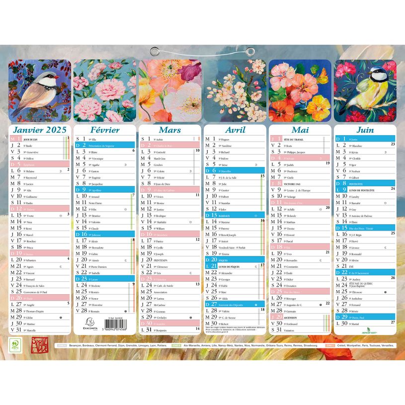 3660942074568-Calendrier Sophie Adde - 6 mois par face - 21 x 29 cm - Exacompta-P_400009213_1-0