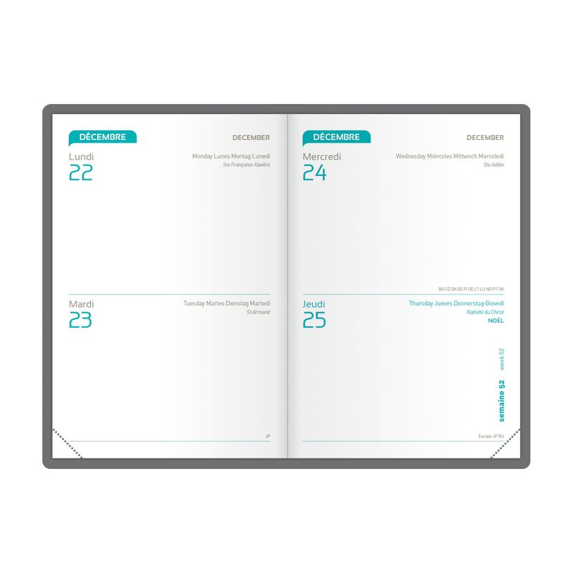 3147280122224-Agenda Oxford Flowers - 2 jours par page - 7,4 x 11 cm - disponible dans différentes coul-P_400009499_6-5