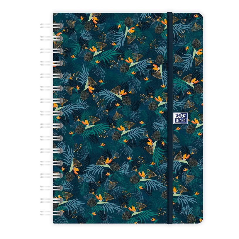 3147280123627-Agenda spiralé à élastique Flowers - 1 semaine sur 2 pages - 15 x 21 cm - bleu nuit - O-P_400009501_2-1