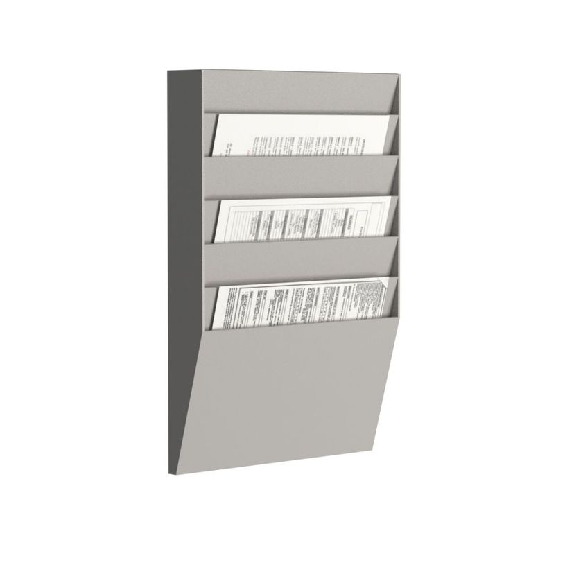 3660141881899-Présentoir mural - 6 cases horizontales pour document format A4 - gris-P_400009609_1-0