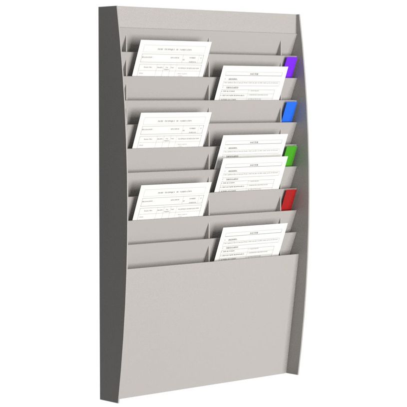 3660141170207-Présentoir mural - 20 cases verticales pour document format A4 - gris-P_400009611_1-0
