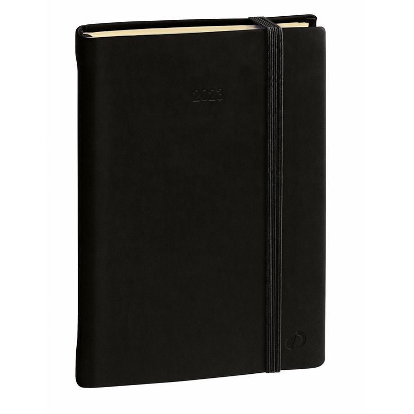 3371010464456-Agenda à élastique Silk Ministre Prestige - 1 semaine sur 2 pages - 16 x 24 cm - noir - -P_400009662_1-0