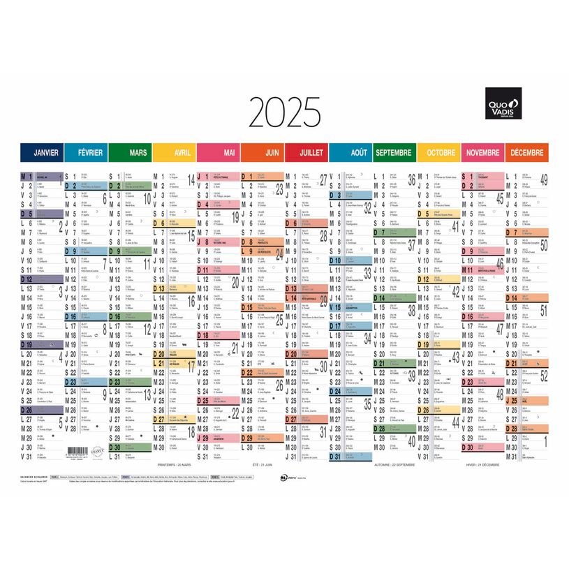 3371010402571-Quo Vadis Arc en Ciel - Calendrier 12 mois par face - 55 x 40,5 cm-P_400009732_1-0