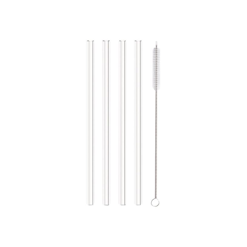 3760240784548-Little Balance - 4 Pailles verre transparent - 26 cm - avec goupillon de nettoyage-P_400010011_2-0