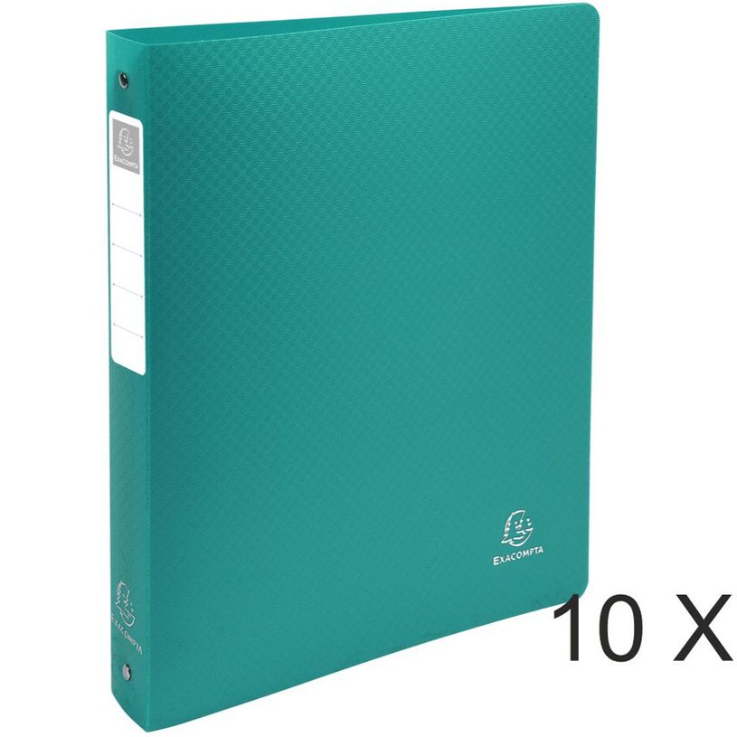 3130631513932-Exacompta Opak - 10 Classeurs polypro à anneaux - Dos 40 mm - A4 Maxi - vert foncé-P_400010399_1-0