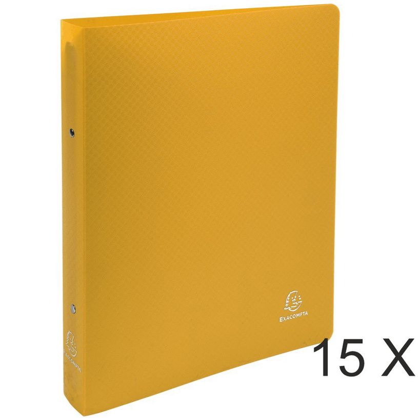 3130632546960-Exacompta Opak - 15 Classeurs 2 anneaux - Dos 40 mm - A4 Maxi - jaune-P_400010418_1-0