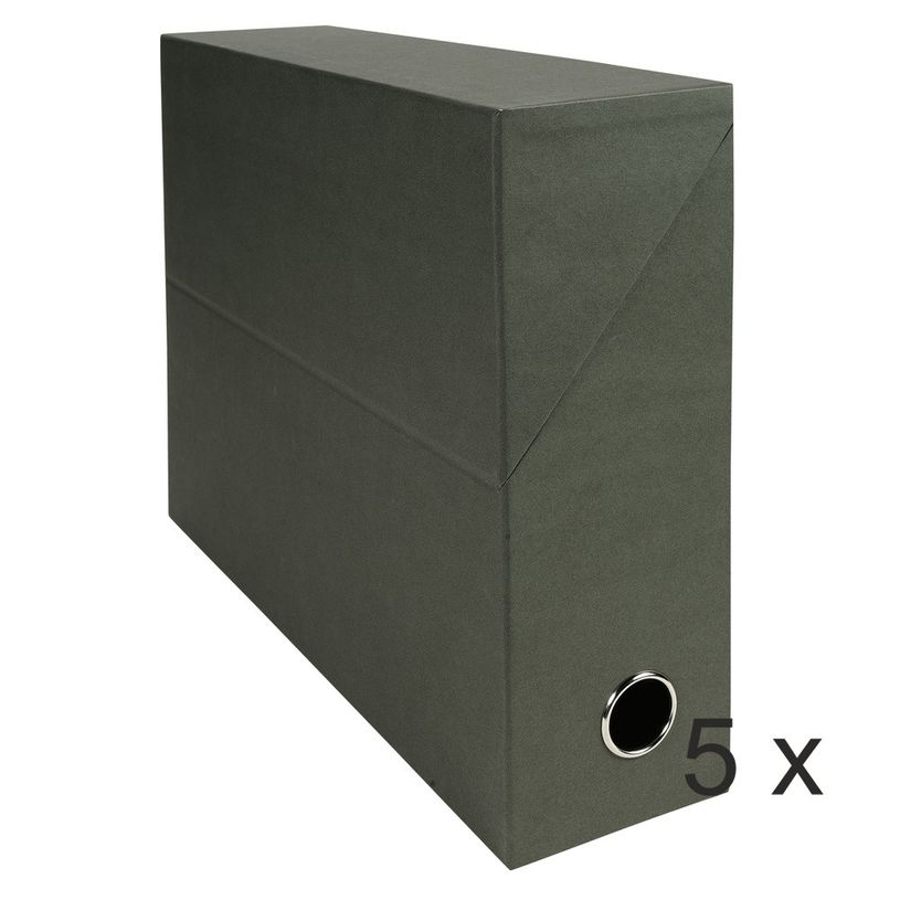 3130632831332-Exacompta - 5 Boîtes de transfert - dos 90 mm - toile vert foncé-P_400010627_1-0