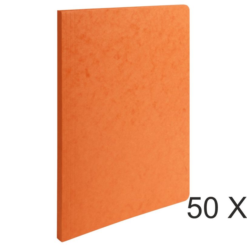 3141879171150-Exacompta - 50 Chemises à dos rainé - 400 gr - orange-P_400010785_1-0