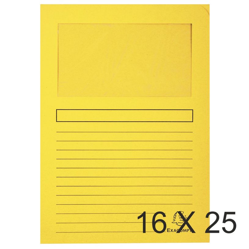 3130632502591-Exacompta Forever - 16 Paquets de 25 Chemises à fenêtre - 120 gr - jaune-P_400010819_1-0