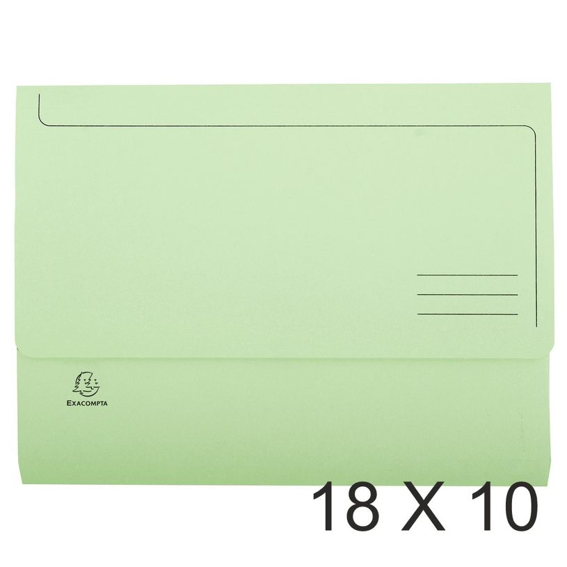 3130632479732-Exacompta Super 210 - 18 Paquets de 10 Chemises poche - vert clair-P_400010831_1-0