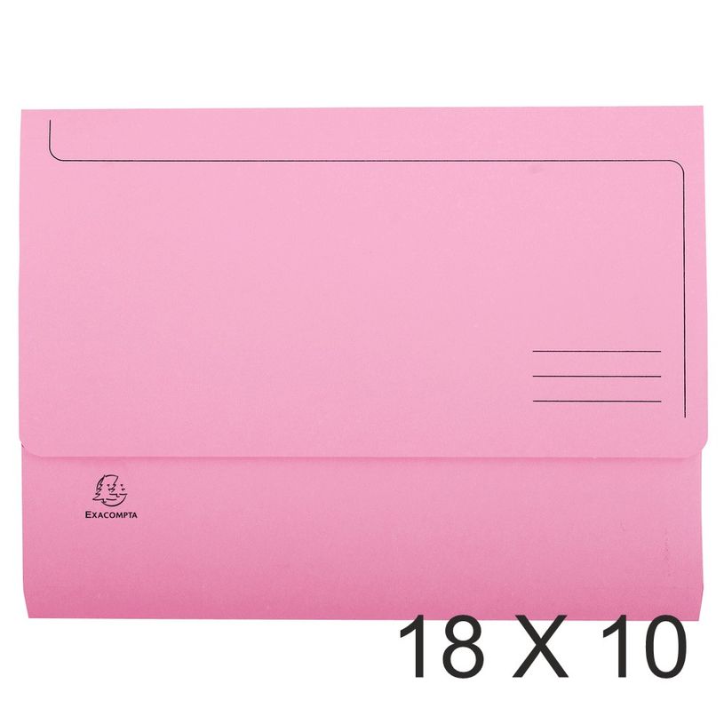 3130632479787-Exacompta Super 210 - 18 Paquets de 10 Chemises poche - rose-P_400010832_1-0