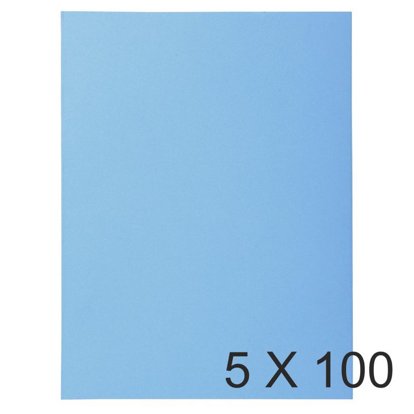 3288583400104-Exacompta Super 160 - 5 Paquets de 100 Chemises - 160 gr - bleu vif-P_400010893_2-0
