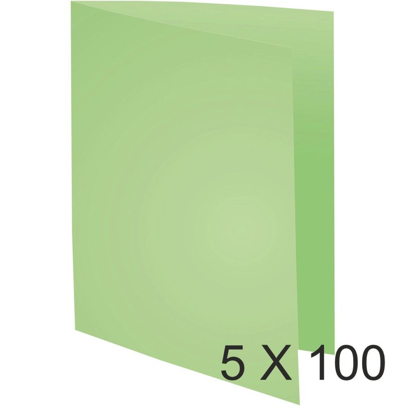 3288584216049-Exacompta Forever - 5 Paquets de 100 Chemises à bord décalé - 170 gr - vert pré-P_400010929_1-0