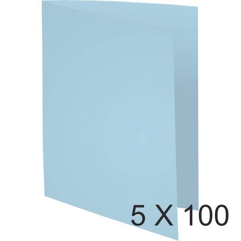 3288584216063-Exacompta Forever - 5 Paquets de 100 Chemises à bord décalé - 170 gr - bleu clair-P_400010931_1-0