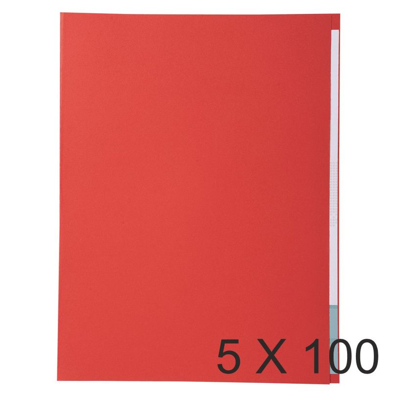 3288584216124-Exacompta Forever - 5 Paquets de 100 Chemises à bord décalé - 170 gr - rouge-P_400010933_1-0