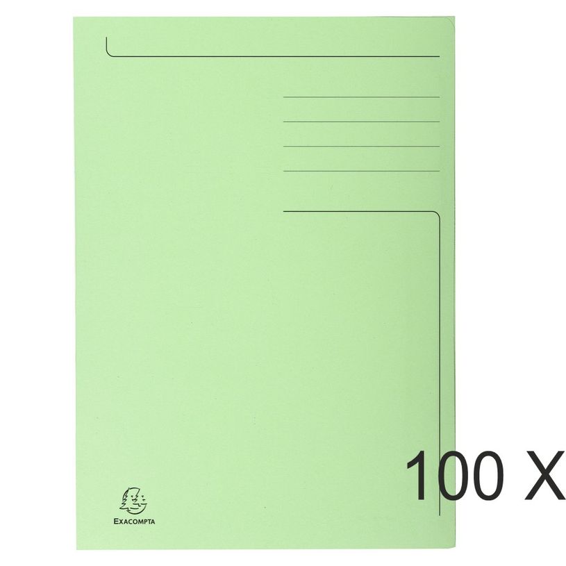 3130634448132-Exacompta Forever - 100 Chemises imprimées - 280 gr - vert pré-P_400010974_1-0