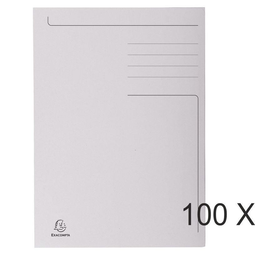 3130635448193-Exacompta Forever - 100 Chemises imprimées - 280 gr - gris-P_400010975_1-0