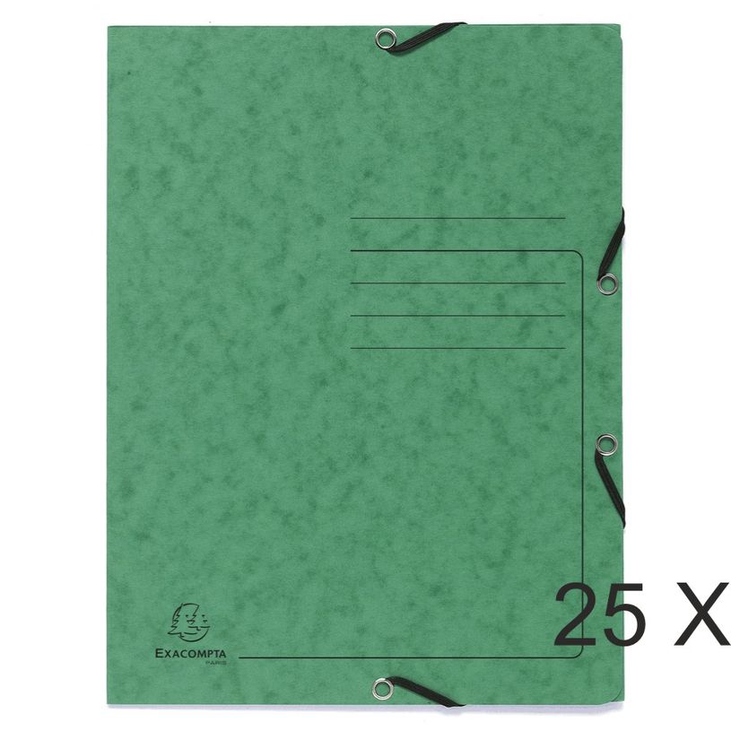 3130632554033-Exacompta - 25 Chemises à 3 rabats imprimées - A4 - vert-P_400011051_1-0