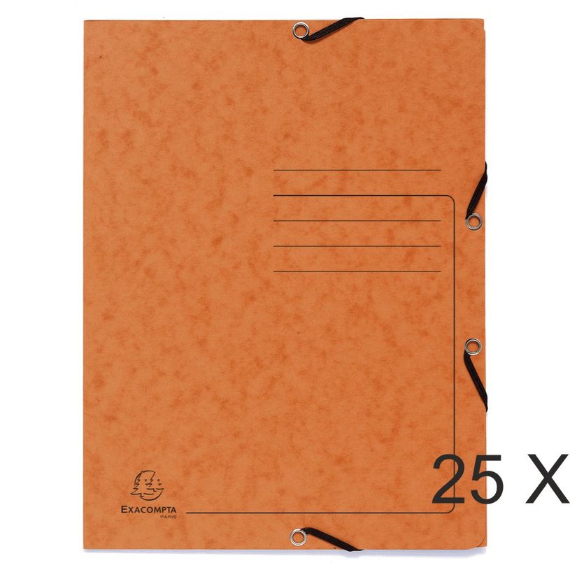 3130632554040-Exacompta - 25 Chemises à 3 rabats imprimées - A4 - orange-P_400011052_1-0