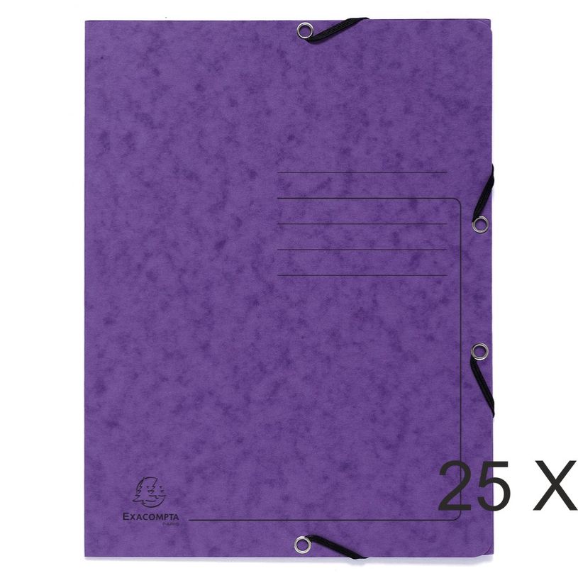 3130632554088-Exacompta - 25 Chemises à 3 rabats imprimées - A4 - violet-P_400011056_1-0